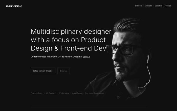 Patryk Zabielski / Product Designer website preview