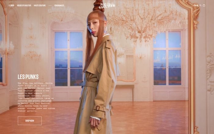 Jean Paul Gaultier website preview