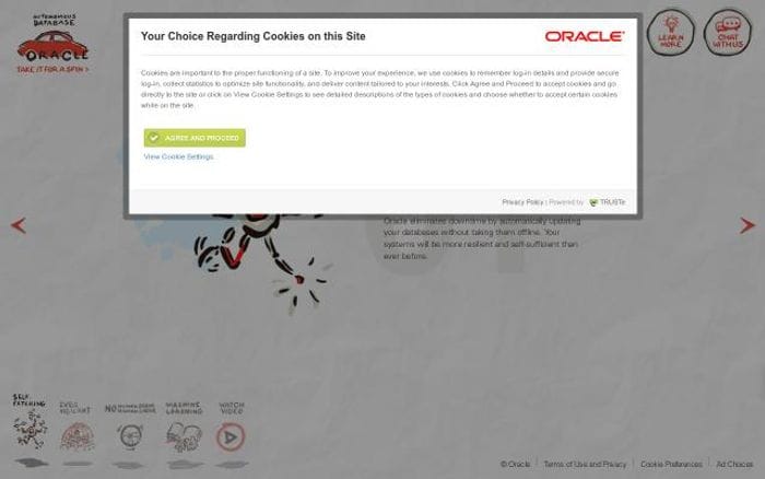 Oracle website preview