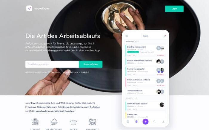 wowflow | Die Art des Arbeitsablaufs website preview