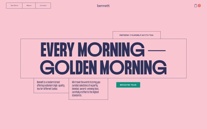 Bennett Tea website preview