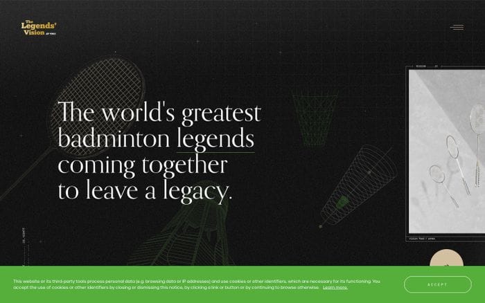 The Legends’ Vision for Badminton website preview