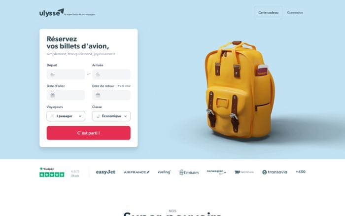 Ulysse | Vol pas cher - Comparateur de vols website preview
