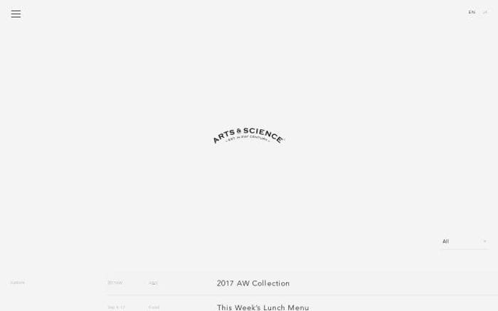 Arts-science website preview