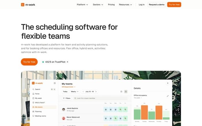 M-work website preview