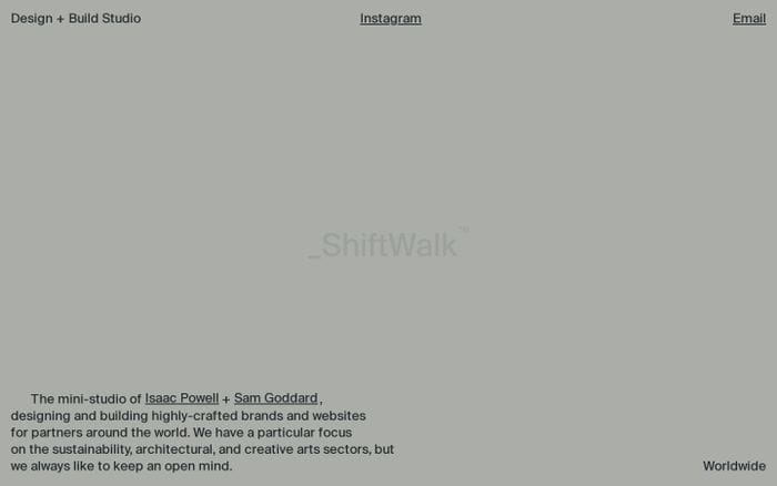 ShiftWalk website preview