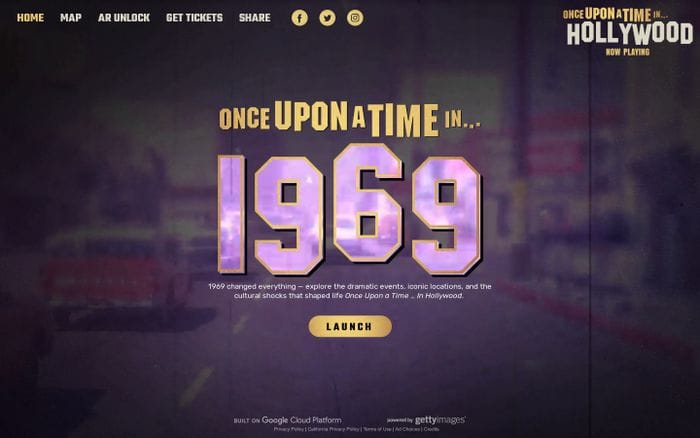Once Upon a Time in 1969 website preview