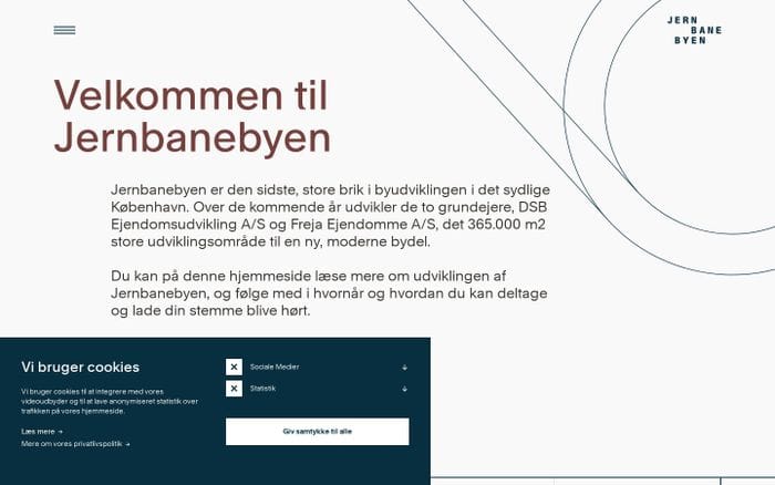 Jernbanebyen website preview