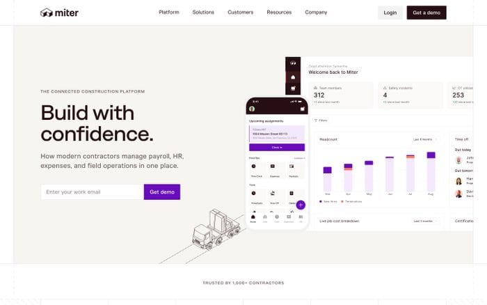Miter website preview