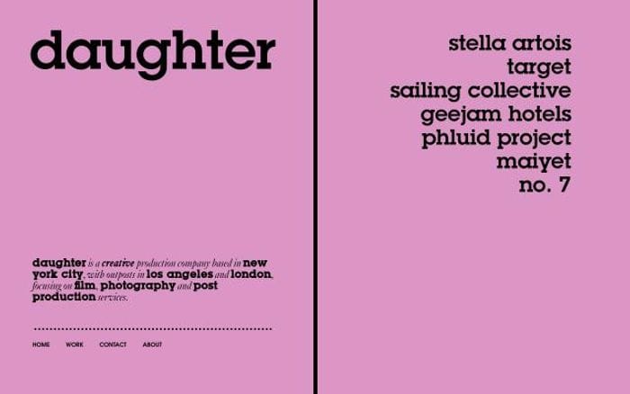 Daughterproductions website preview