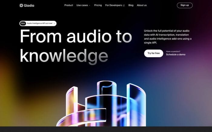 Gladia website preview