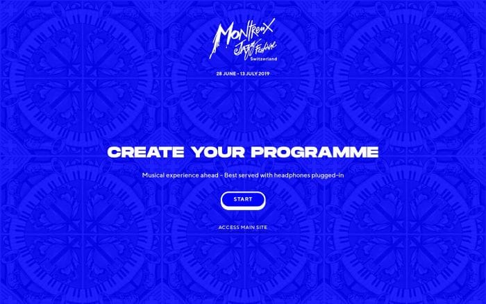 Montreux Jazz Festival 2019 - Create Your Programme website preview