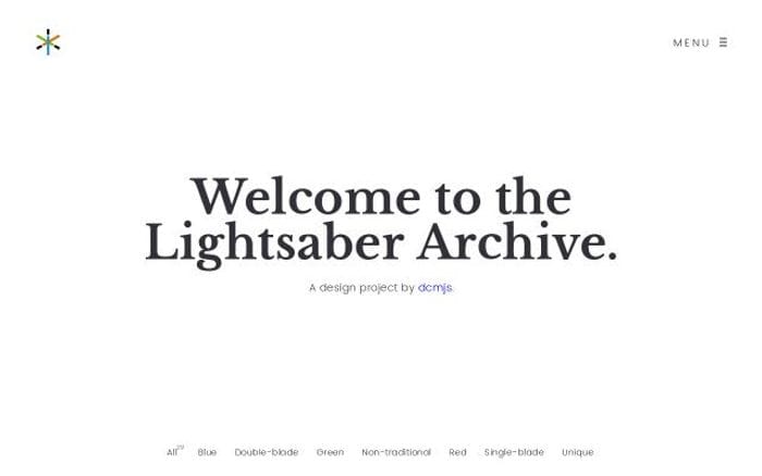 Lightsaberarchive website preview
