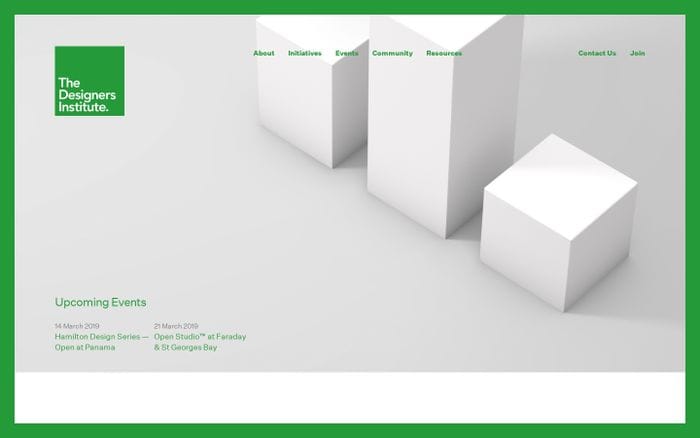 The Designers Institute of New Zealand website preview