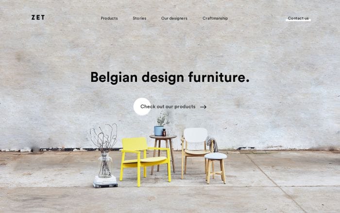 A wide range of Belgian wooden design furniture from ZET website preview