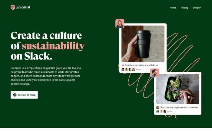 Greenlist website preview
