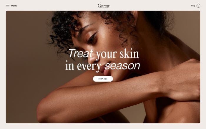 Garoa skincare website preview