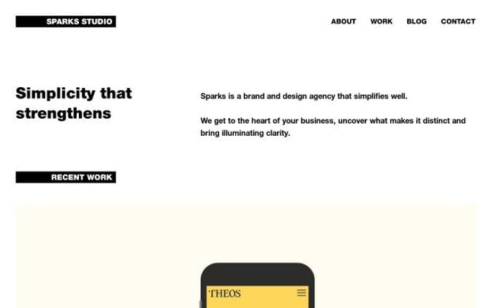 Sparks-studio website preview