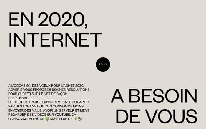 Voeux Adveris 2020 website preview