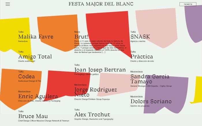 Blanc Festival n.11 – Design and Creativity Festival – Barcelona – October 2018 website preview