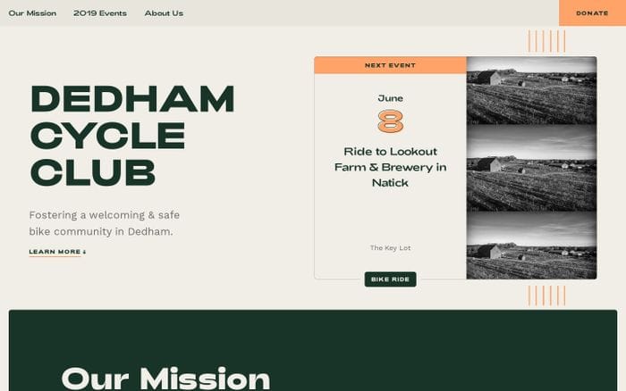 Dedham Cycle Club - Massachusetts website preview