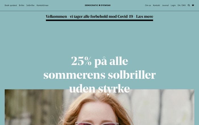 Democratic Eyewear - Kvalitetsbriller i øjenhøjde med din pengepung website preview