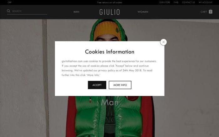 Giuliofashion website preview
