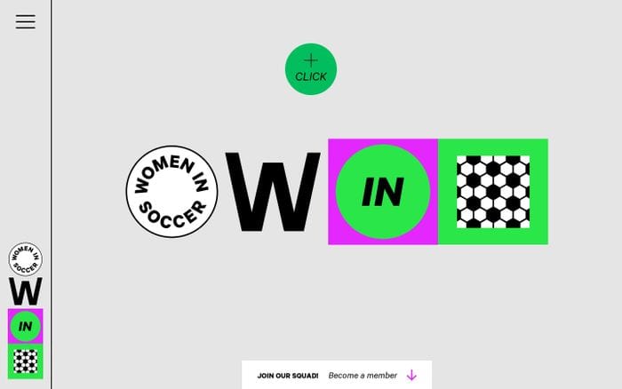 Women in Soccer website preview