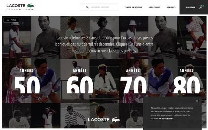 Lacoste website preview