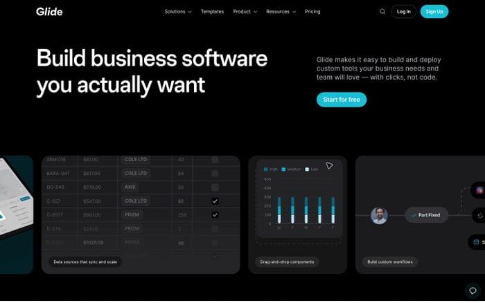 Glide website preview