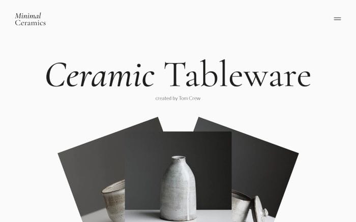 Minimal Ceramics website preview