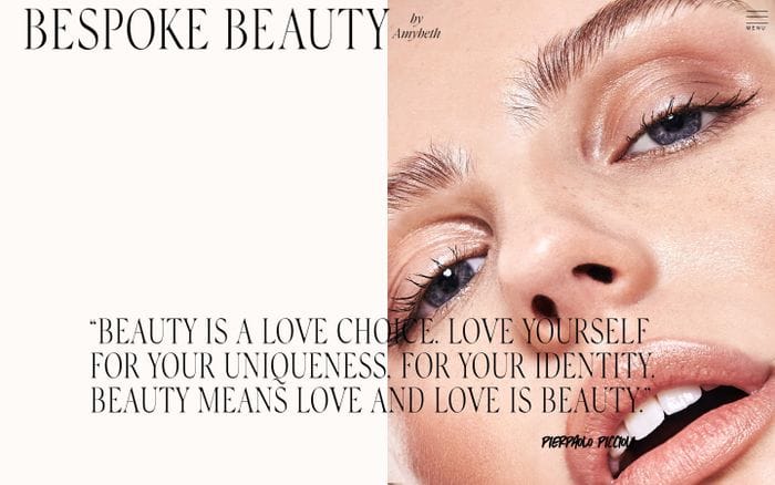 Bespoke beauty website preview