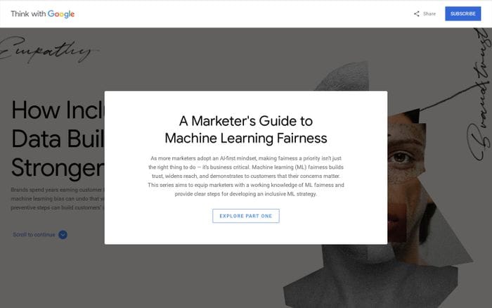 A guide to machine learning (ML) fairness website preview