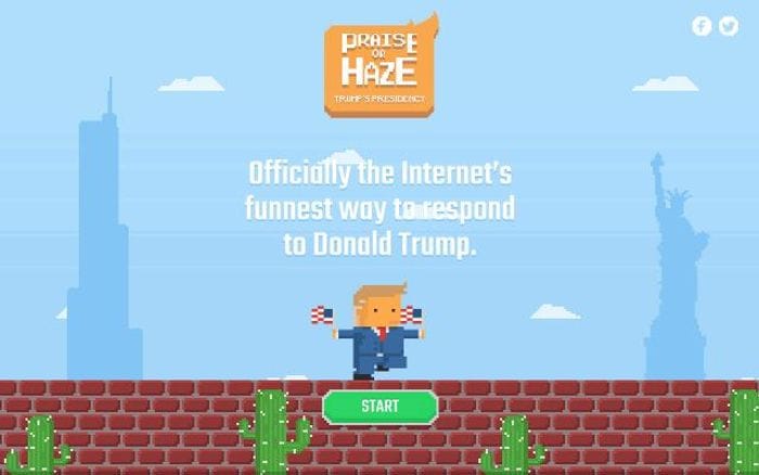 Praiseorhazetrump website preview