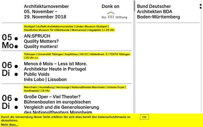 Architekturnovember website preview
