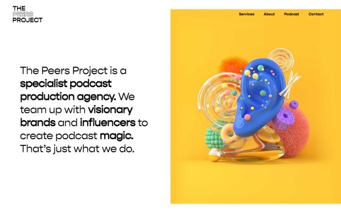The Peers Project | A specialist podcast production agency. website preview
