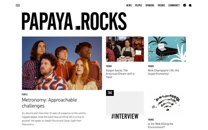 Papaya.Rocks website preview