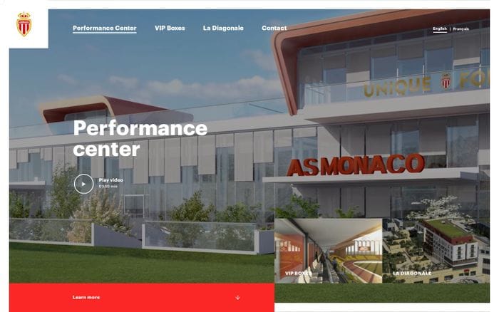AS Monaco | Centre de Performance website preview