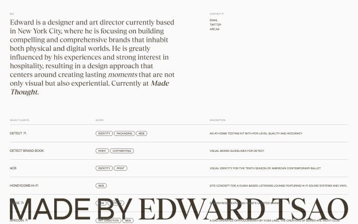 Edward Tsao website preview