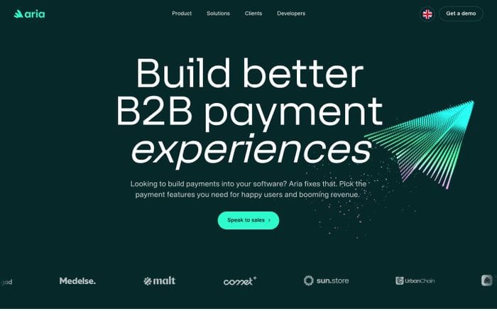 Aria website preview