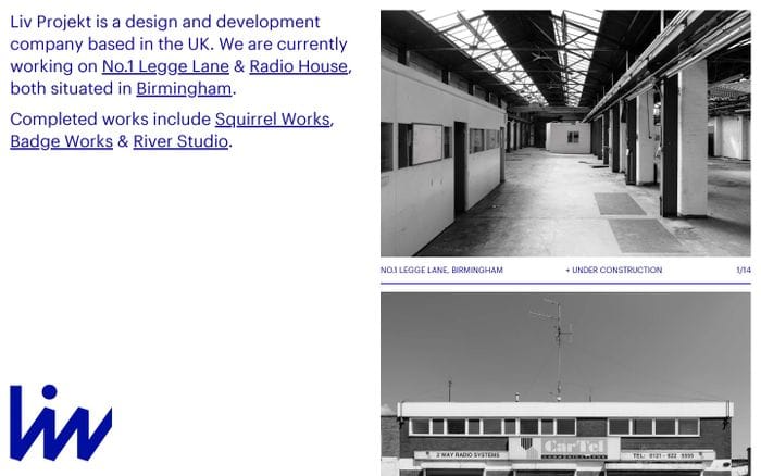 Liv Projekt website preview