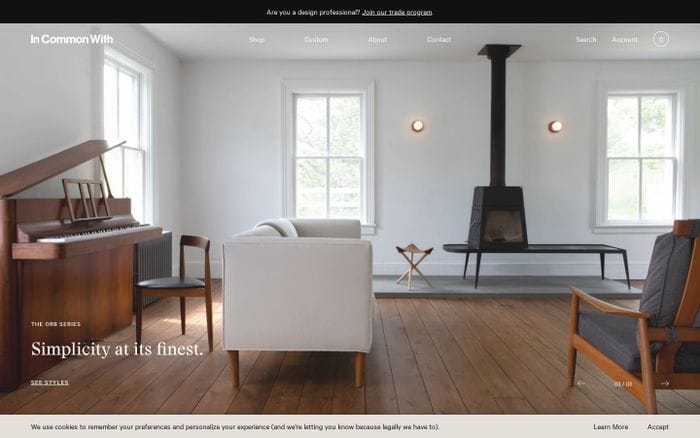 In Common With website preview