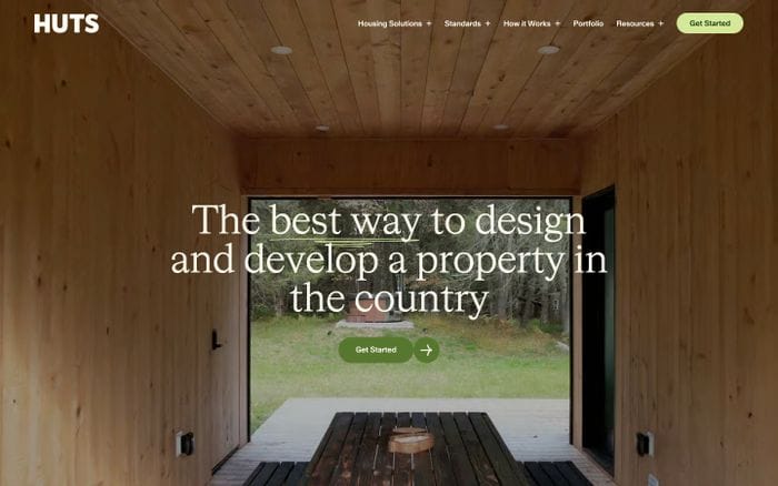 Huts website preview