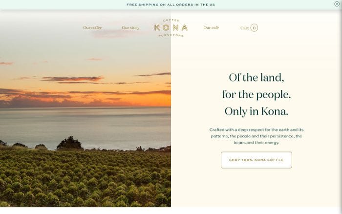 Kona Coffee Purveyors website preview