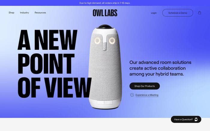 Owl Labs website preview