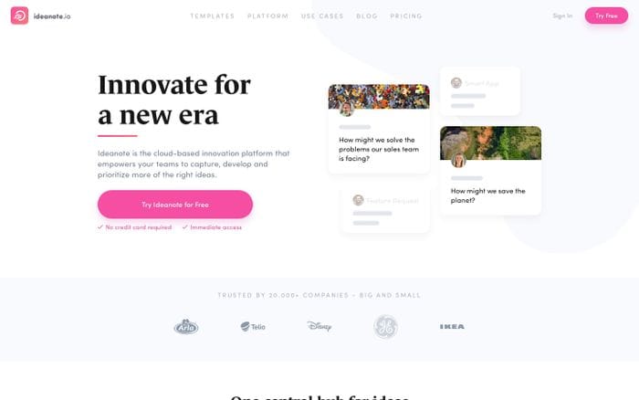Ideanote | All-In-One Innovation Platform - Make Ideas Matter website preview