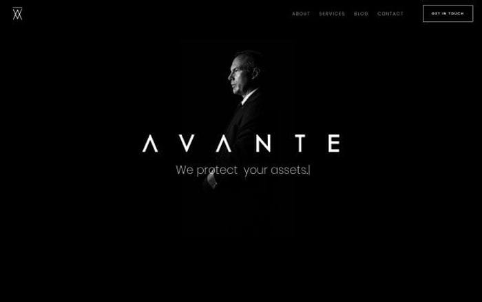Avantesecurity website preview