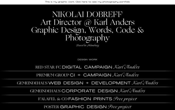 Nikolai Dobreff website preview