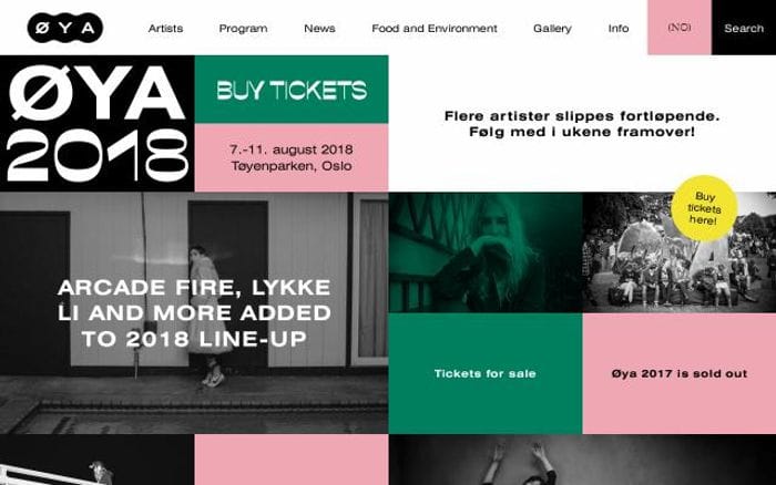 Oyafestivalen website preview