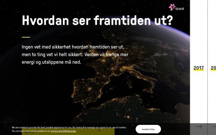 Statoil website preview